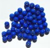 50 8mm Round Opaque Royal Blue Glass Beads